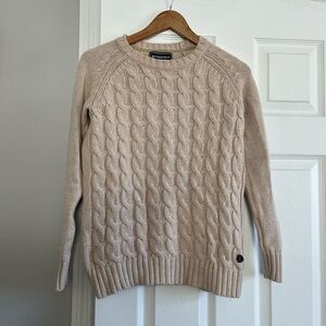 B vertigo Beige Cable Knit fisherman Sweater
